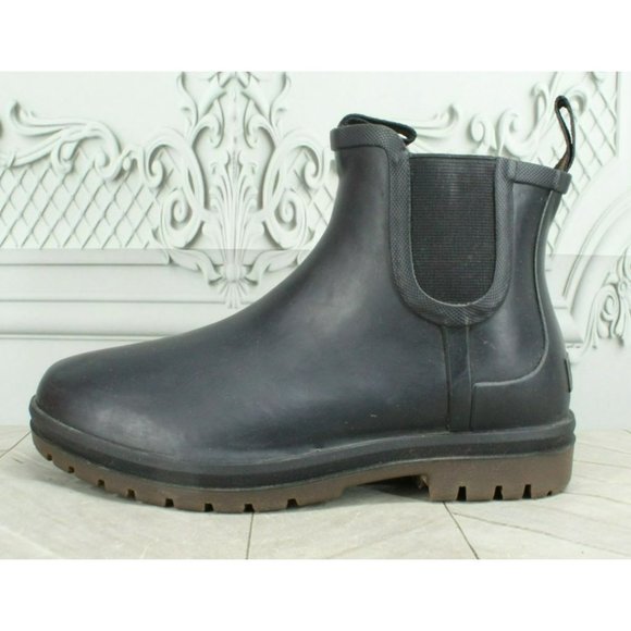 L.L. Bean Shoes - LL Bean Black Rubber Slip On Almond Toe Chelsea Ankle Boots Size 8 M